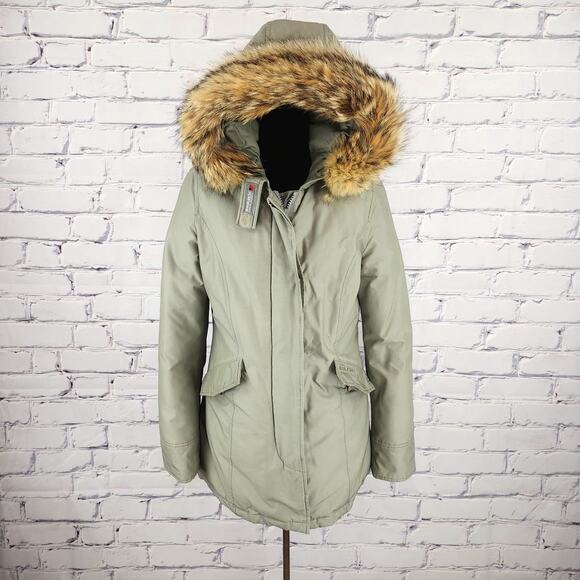 Woolrich Jacket Womens S Puffer Down Filled Warm Hooded Outerwear cabincore - Picture 1 of 14